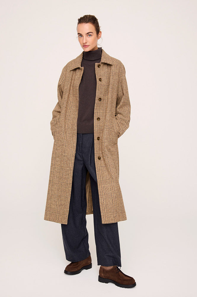 JcSophie Panna Camel Check Trench Coat