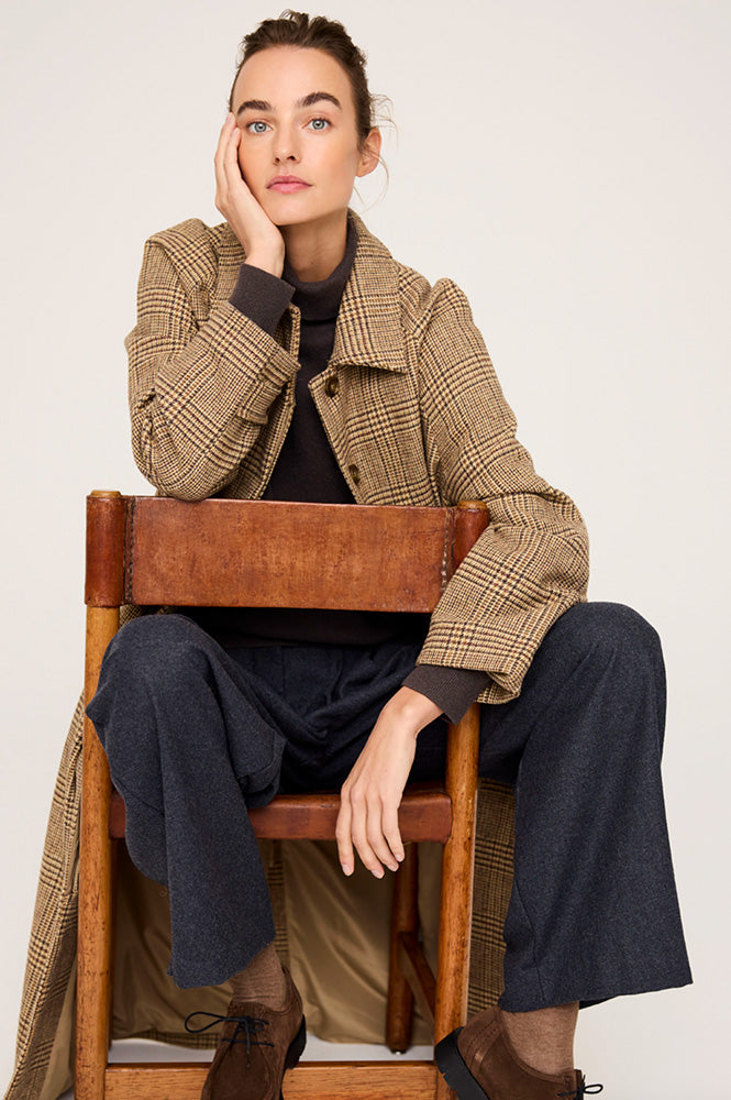 JcSophie Panna Camel Check Trench Coat