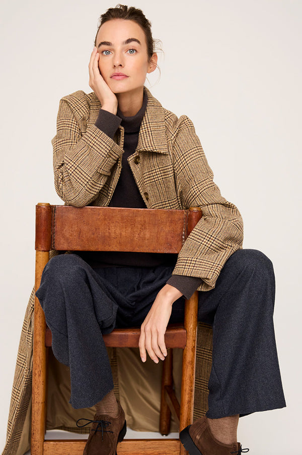 JcSophie Panna Camel Check Trench Coat