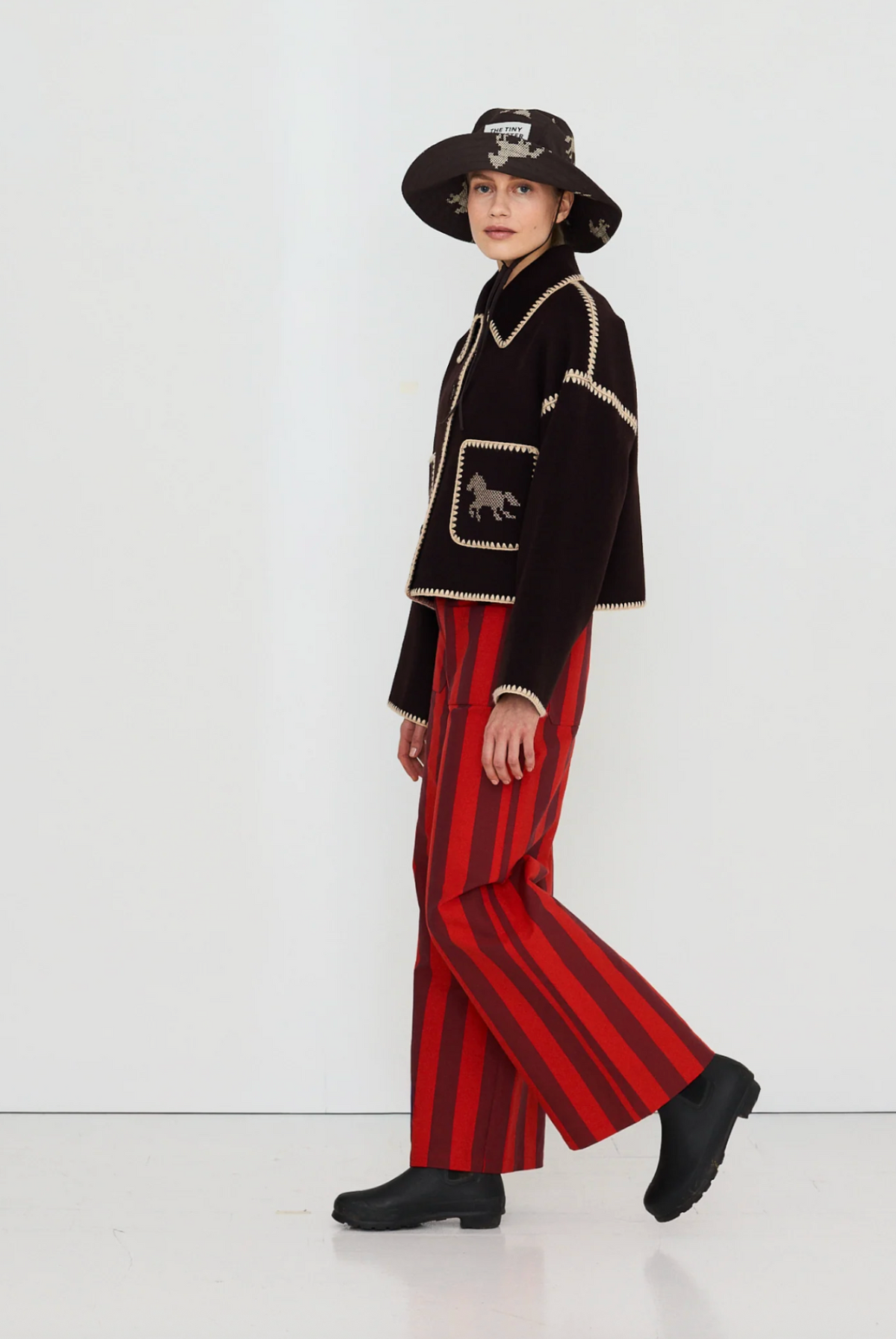 The Tiny Big Sister Embroidered Horses Short Coat