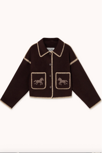 The Tiny Big Sister Embroidered Horses Short Coat