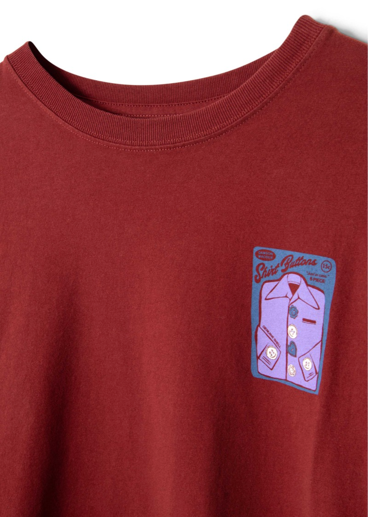 Damson Madder Sewing Tin Dark Red T-Shirt