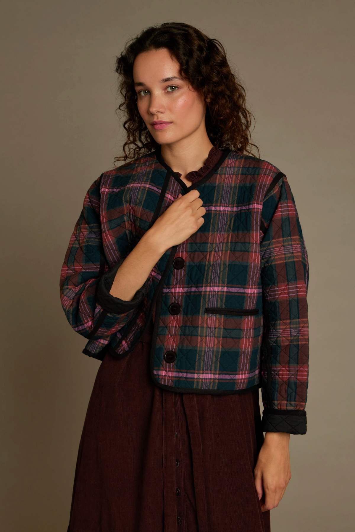 Daydress Mistral Rust/ Pink Check Jacket