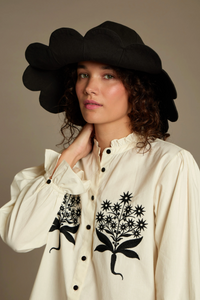 Daydress Flower Black Twill Hat