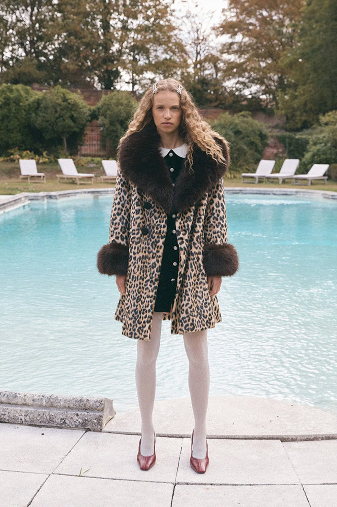 Queens of Archive Francoise Leopard Print Coat
