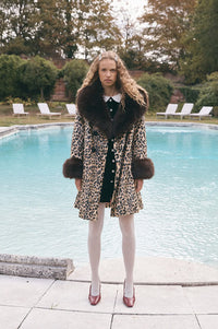 Queens of Archive Francoise Leopard Print Coat