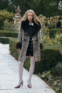 Queens of Archive Francoise Leopard Print Coat