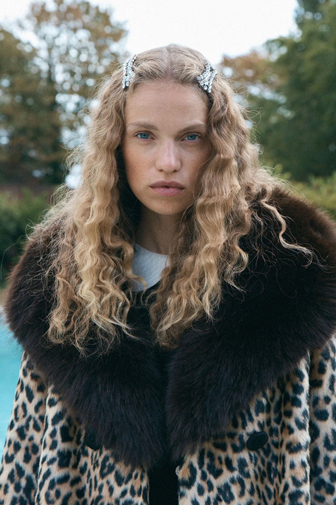 Queens of Archive Francoise Leopard Print Coat