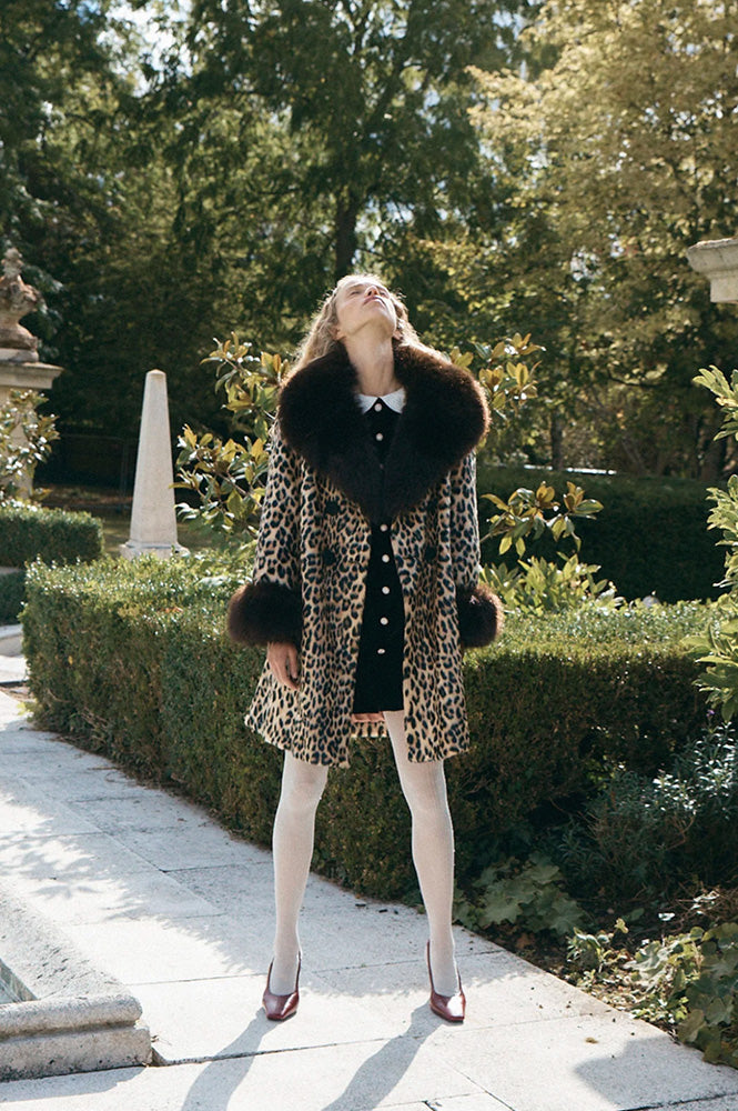 Queens of Archive Francoise Leopard Print Coat