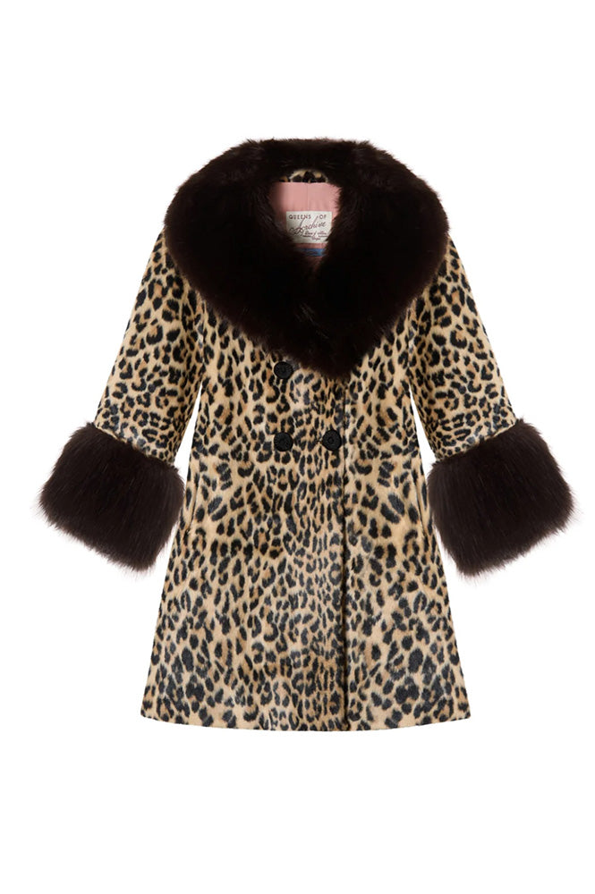 Queens of Archive Francoise Leopard Print Coat