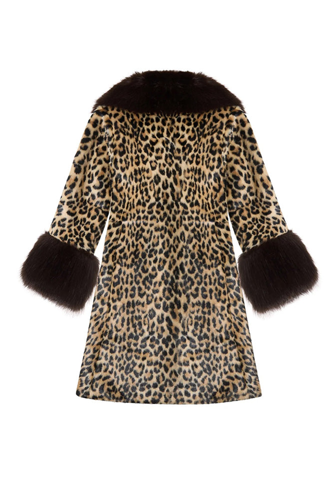 Queens of Archive Francoise Leopard Print Coat