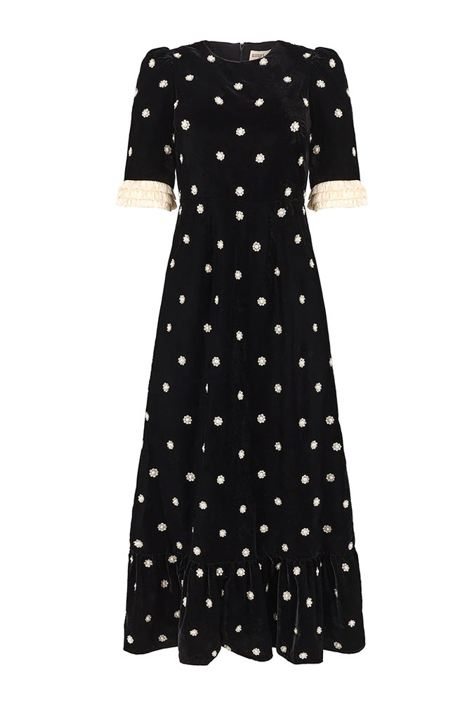 Queens of Archive Milly Black Velvet Dress