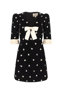 Queens of Archive Camille Pearl Velvet Dress