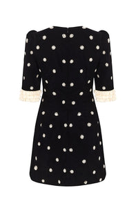 Queens of Archive Camille Pearl Velvet Dress