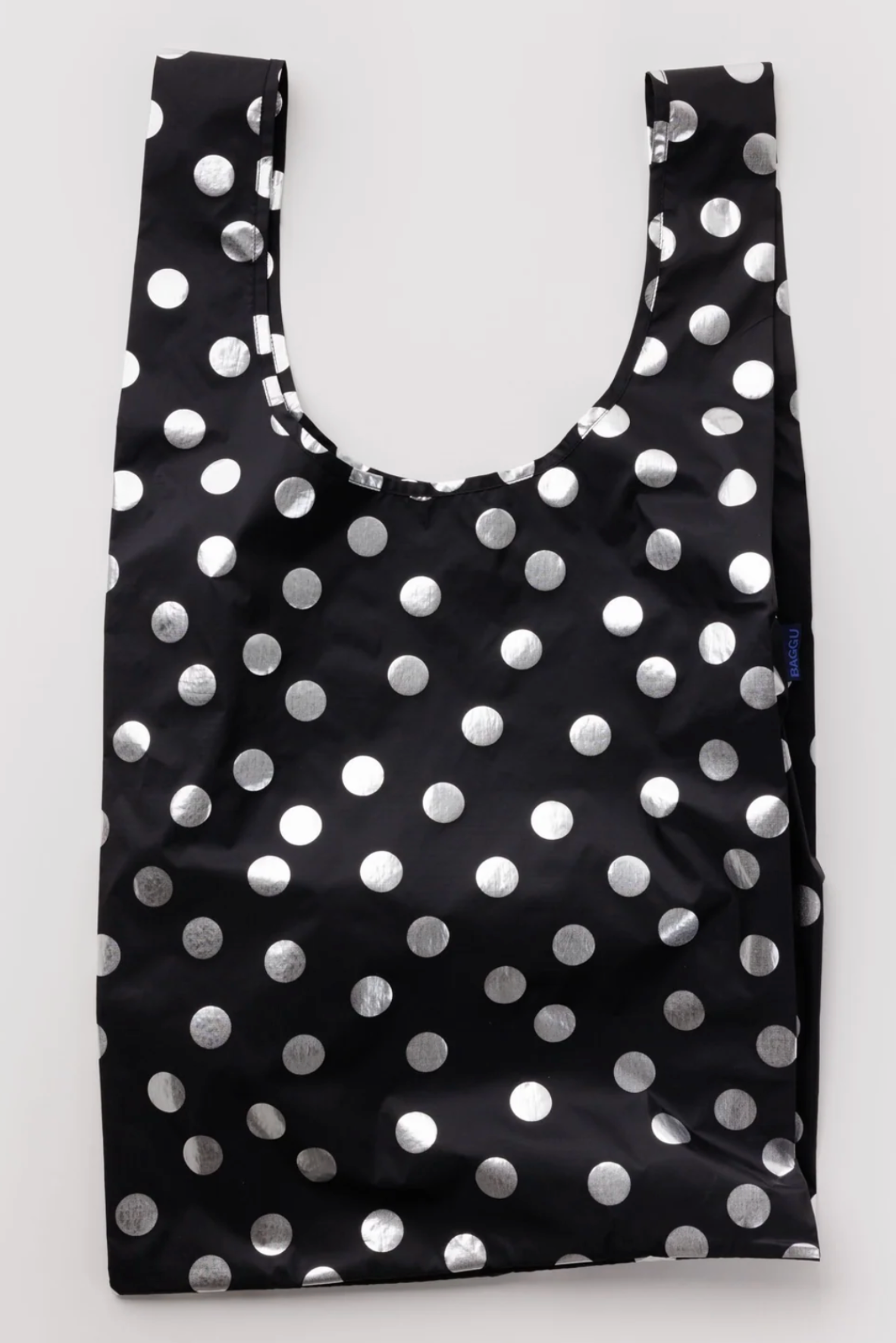 Baggu Silver Metallic Polka Dot Big Reusable Bag - The Mercantile London
