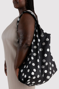Baggu Silver Metallic Polka Dot Big Reusable Bag - The Mercantile London