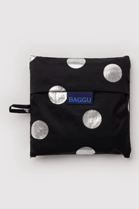 Baggu Silver Metallic Polka Dot Big Reusable Bag - The Mercantile London