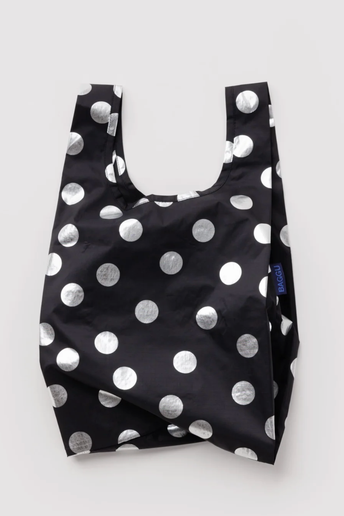 Baggu Baby Silver Metallic Polka Dot Reusable Bag - The Mercantile London