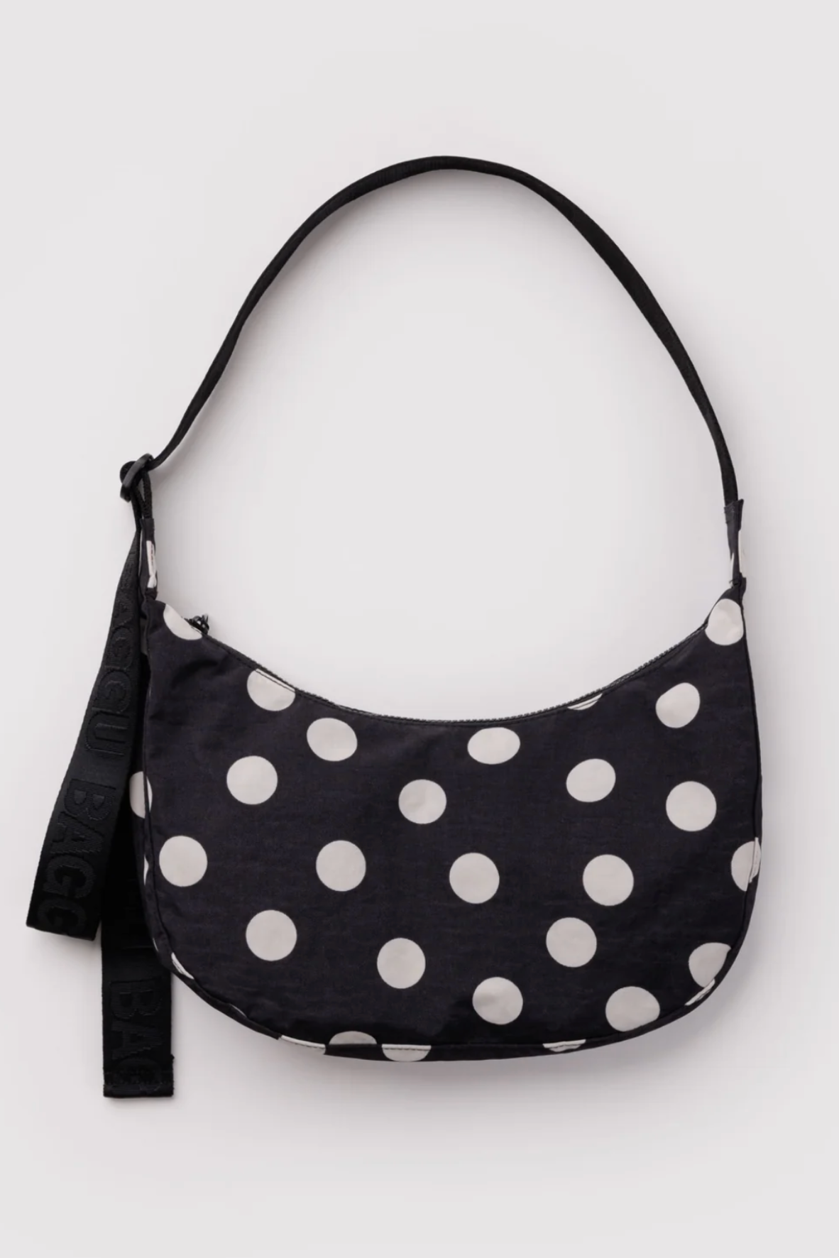 Baggu Black & Cream Polka Dot Medium Nylon Crescent Bag - The Mercantile London