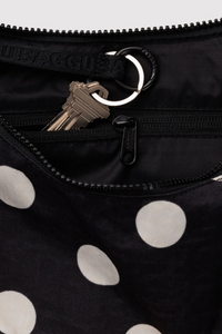 Baggu Black & Cream Polka Dot Medium Nylon Crescent Bag - The Mercantile London