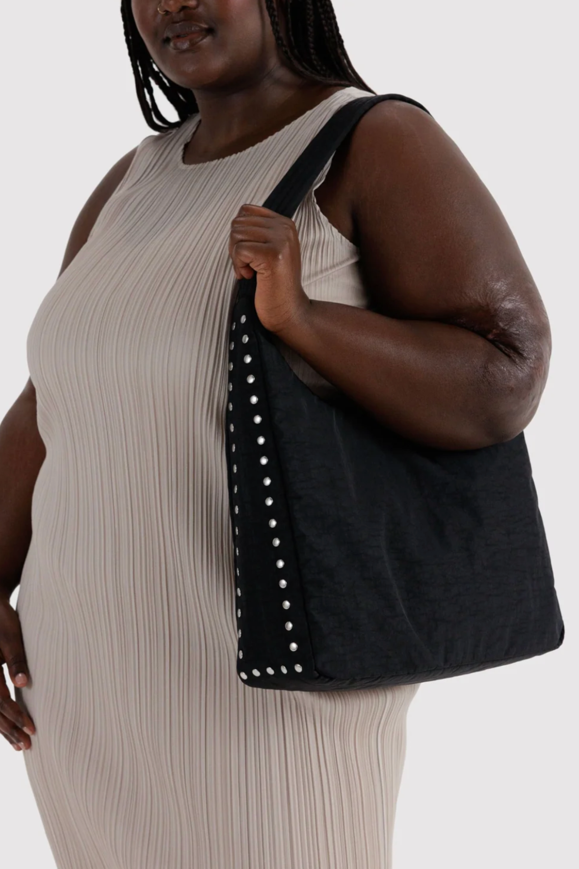 Baggu Black Studded Nylon Shoulder Bag - The Mercantile London