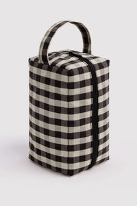 Baggu Black & Cream Gingham Dopp Kit - The Mercantile London