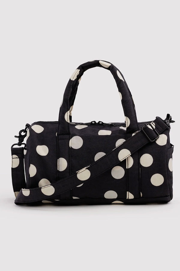 Baggu Duffle Black & Cream Polka Dot Bag - The Mercantile London