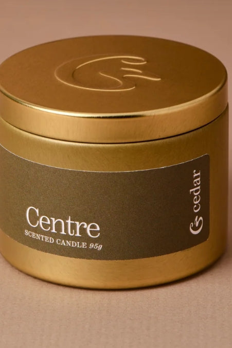 Cedar Centre Small Tin Candle
