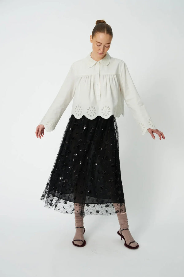 Stella Nova Black Sequin Mesh Skirt