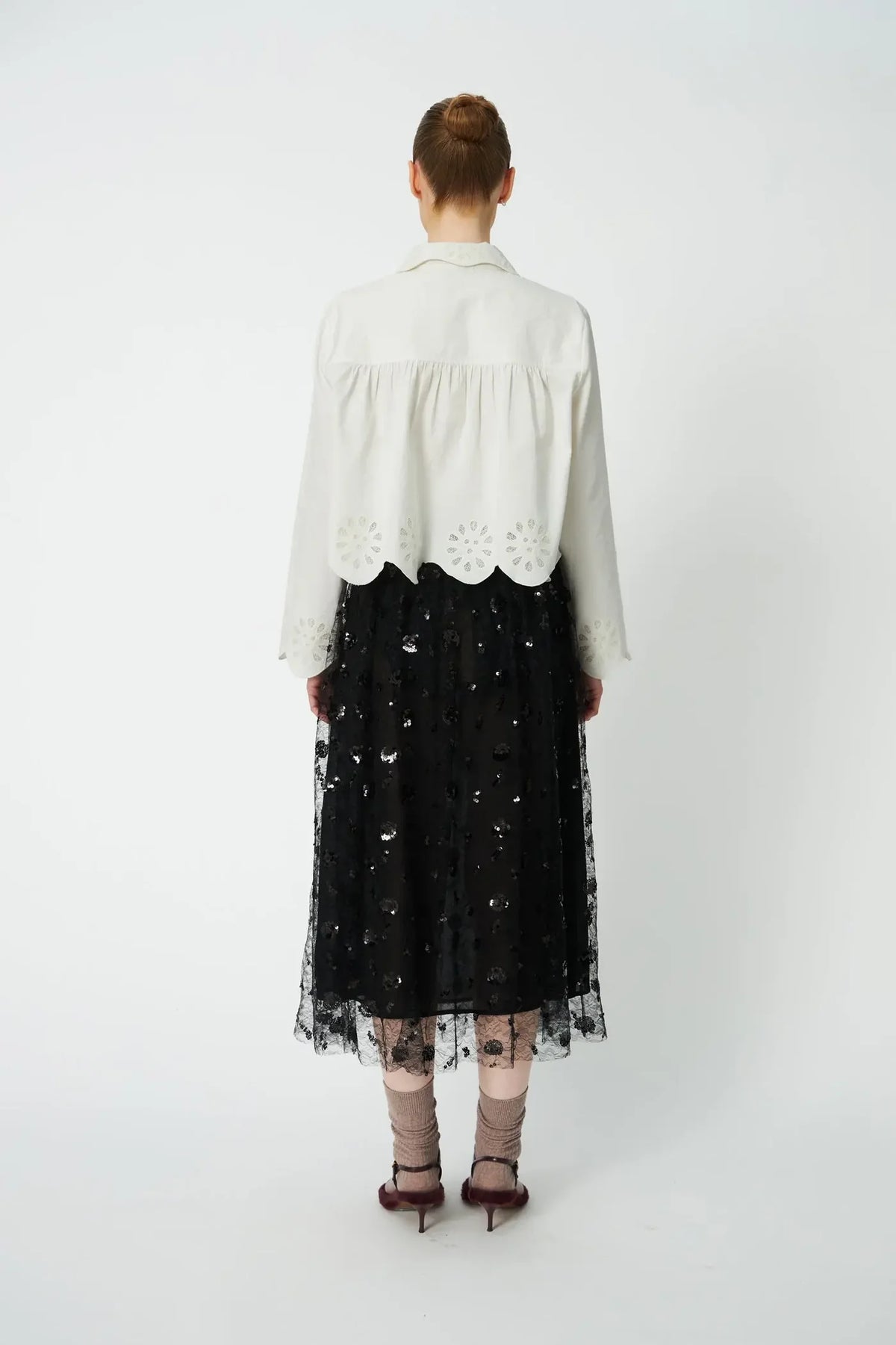 Stella Nova Black Sequin Mesh Skirt