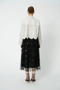 Stella Nova Black Sequin Mesh Skirt