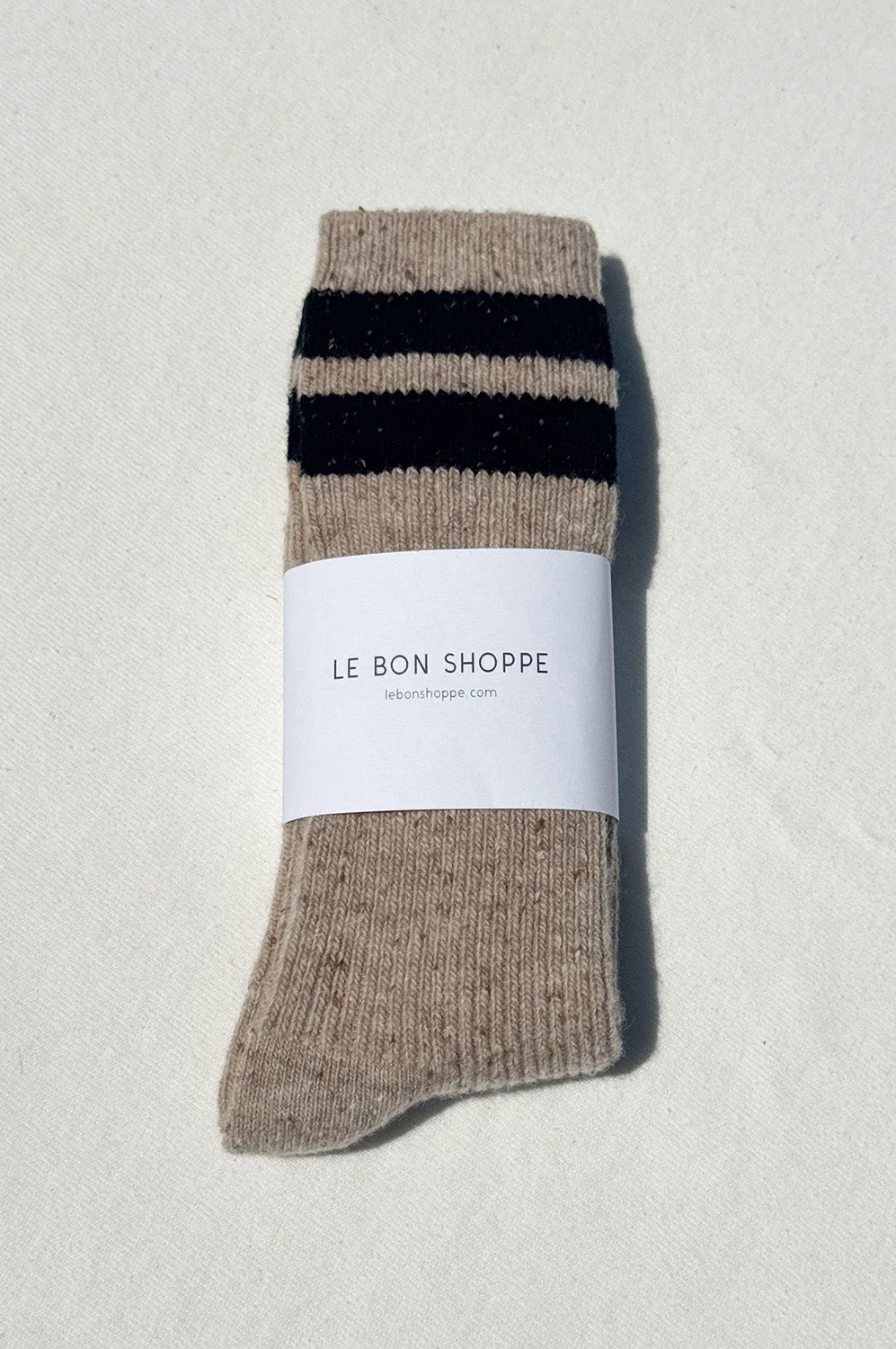 Le Bon Shoppe Varsity Beige Black Snow Socks - The Mercantile London