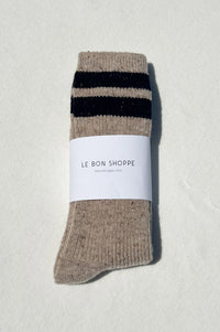 Le Bon Shoppe Varsity Beige Black Snow Socks - The Mercantile London