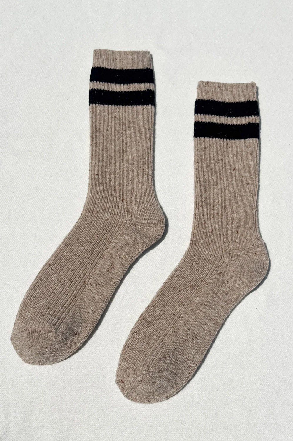 Le Bon Shoppe Varsity Beige Black Snow Socks - The Mercantile London