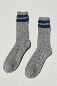 Le Bon Shoppe Varsity Grey Blue Snow Socks - The Mercantile London