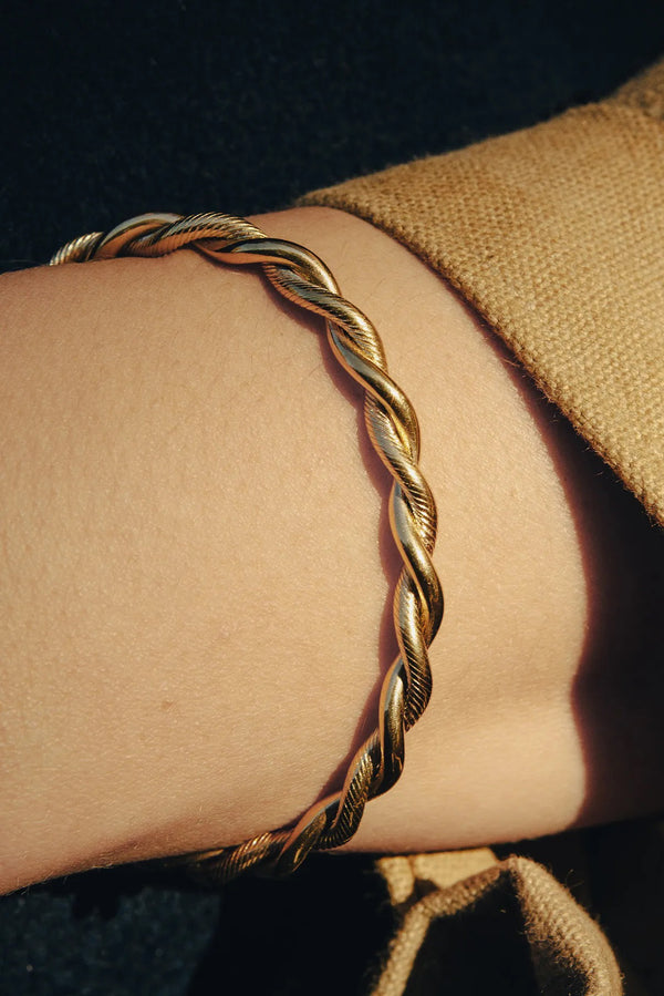 Nordic Muse Twist Cuff Bangle - The Mercantile London