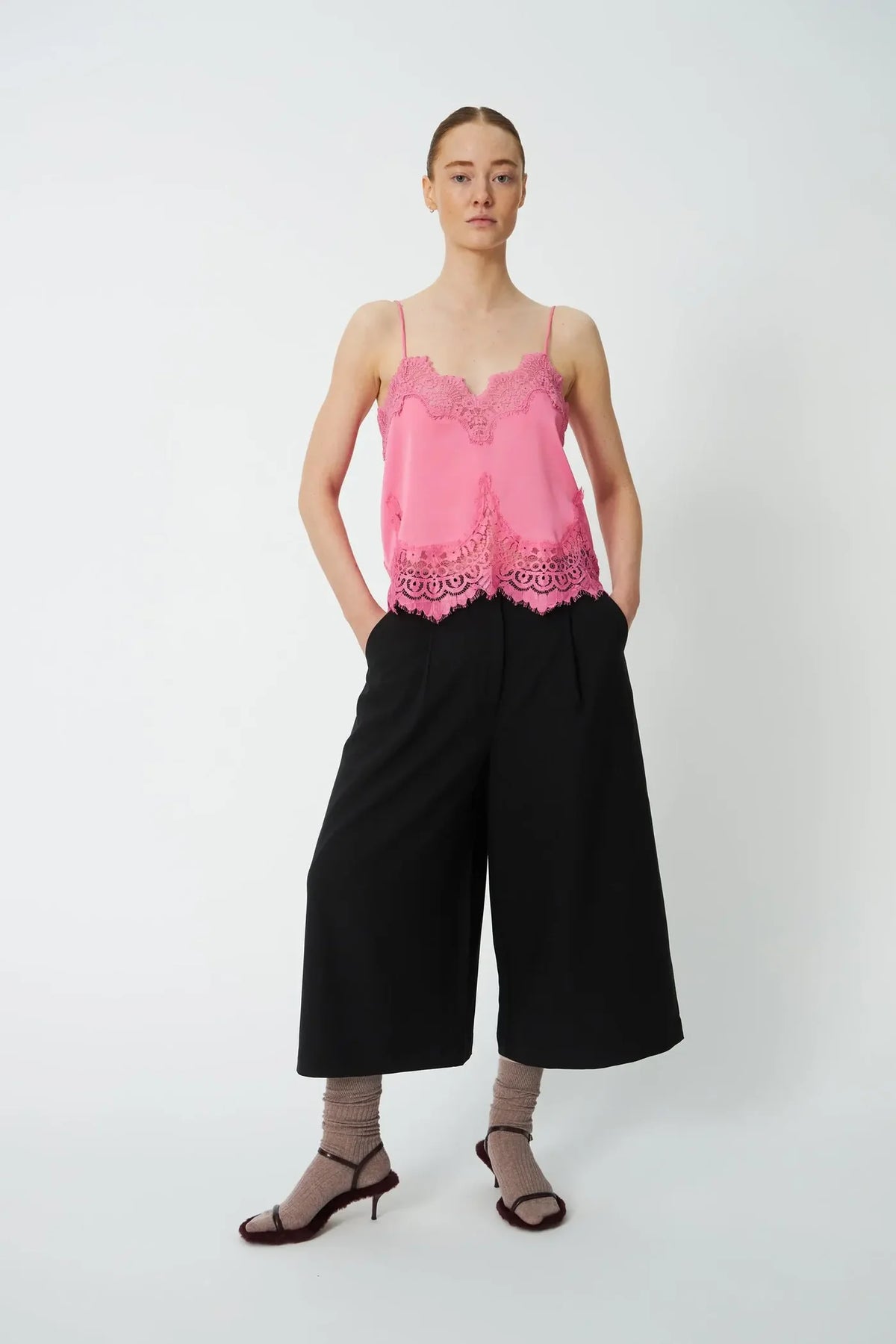 Stella Nova Amazing Pink Underlayer Lace Top
