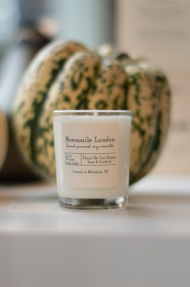 Mercantile London Fleur De Lis Street Rose And Patchouli Votive Candle - The Mercantile London