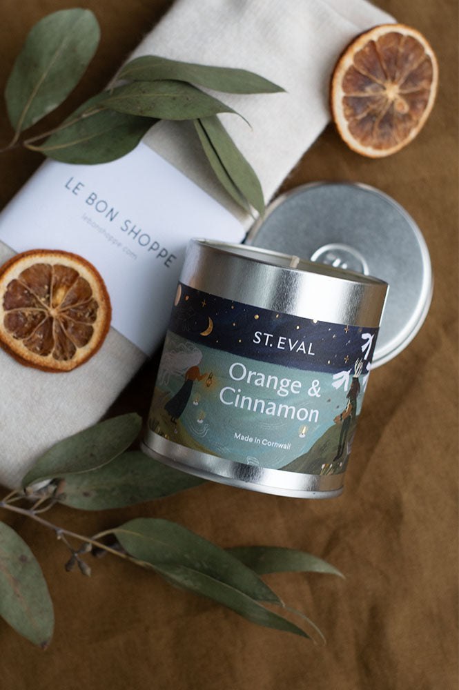 St. Eval Orange & Cinnamon Scented Tin Candle - The Mercantile London