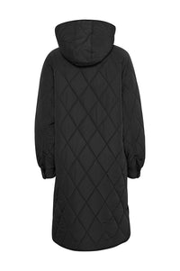 ICHI Hansa Black Quilted Coat