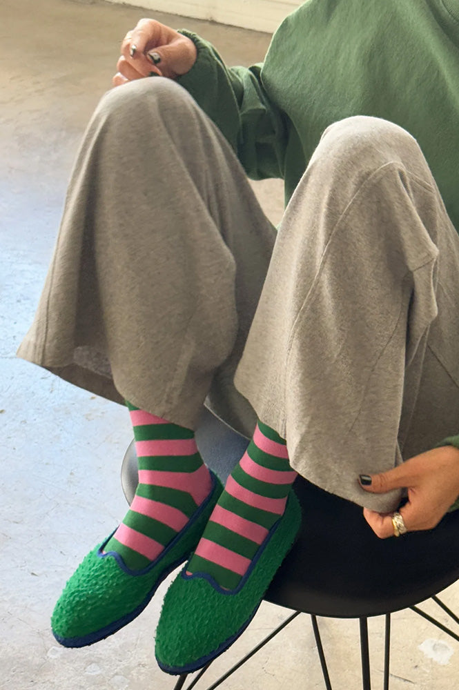 Le Bon Shoppe Wally Pink Wide Stripe Socks - The Mercantile London
