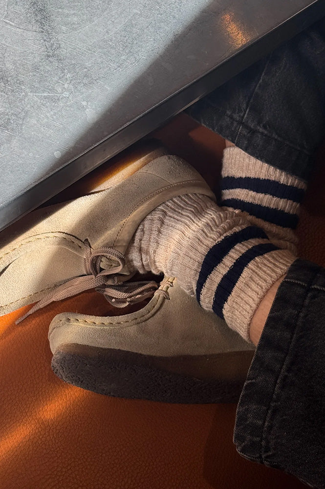Le Bon Shoppe Varsity Oatmeal Cottage Socks - The Mercantile London