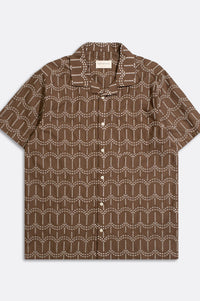 Far Afield Stachio Palm Tree Brown Shirt - The Mercantile London