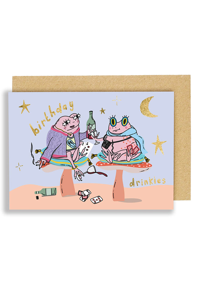 Eat The Moon Frogs Birthday Drinkies Card - The Mercantile London