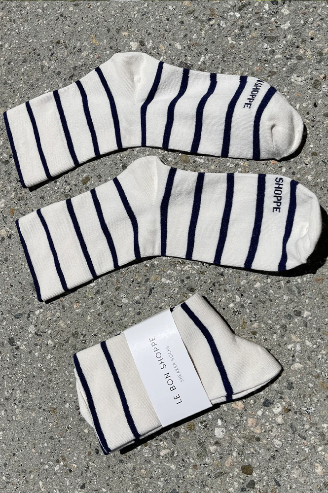 Le Bon Shoppe Wally Breton Stripe Sneaker Socks - The Mercantile London