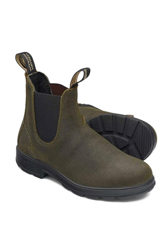 Blundstone 1615 Dark Olive Rub Seude Boots