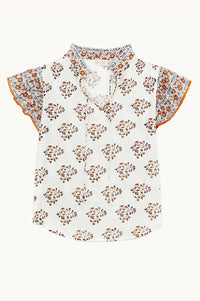 M.A.B.E Stella Rust Ecru Top - The Mercantile London