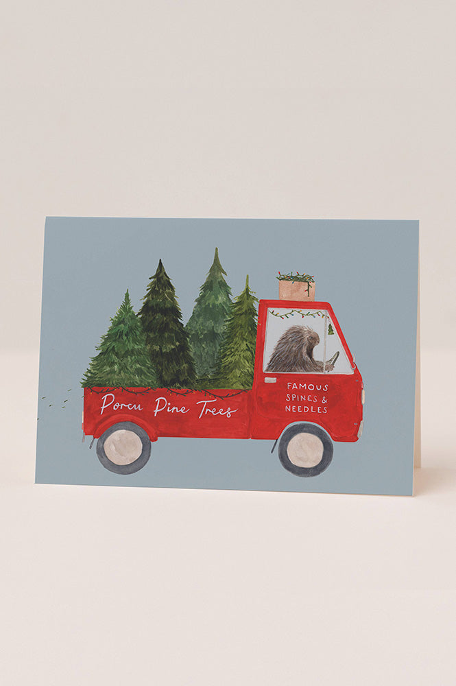 Mister Peebles Porcu Pine Trees Christmas Card - The Mercantile London
