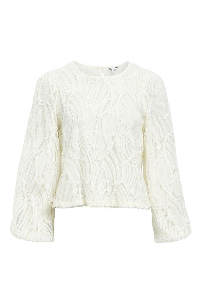 Object Lucie O-Neck White Sand Blouse - The Mercantile London