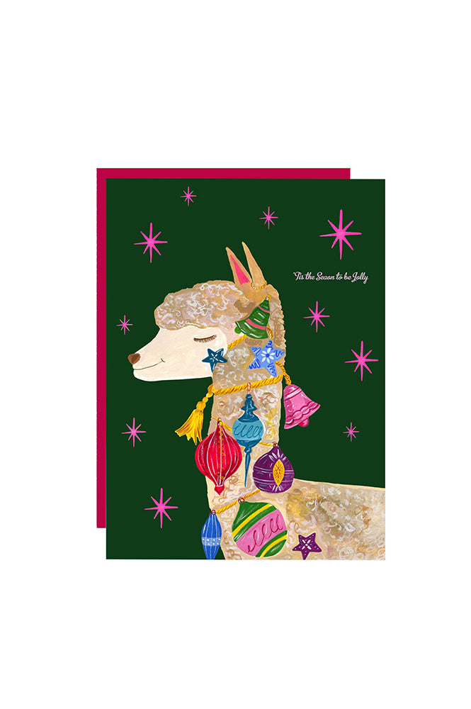 Hutch Cassidy Alpaca Bauble Christmas Card - The Mercantile London